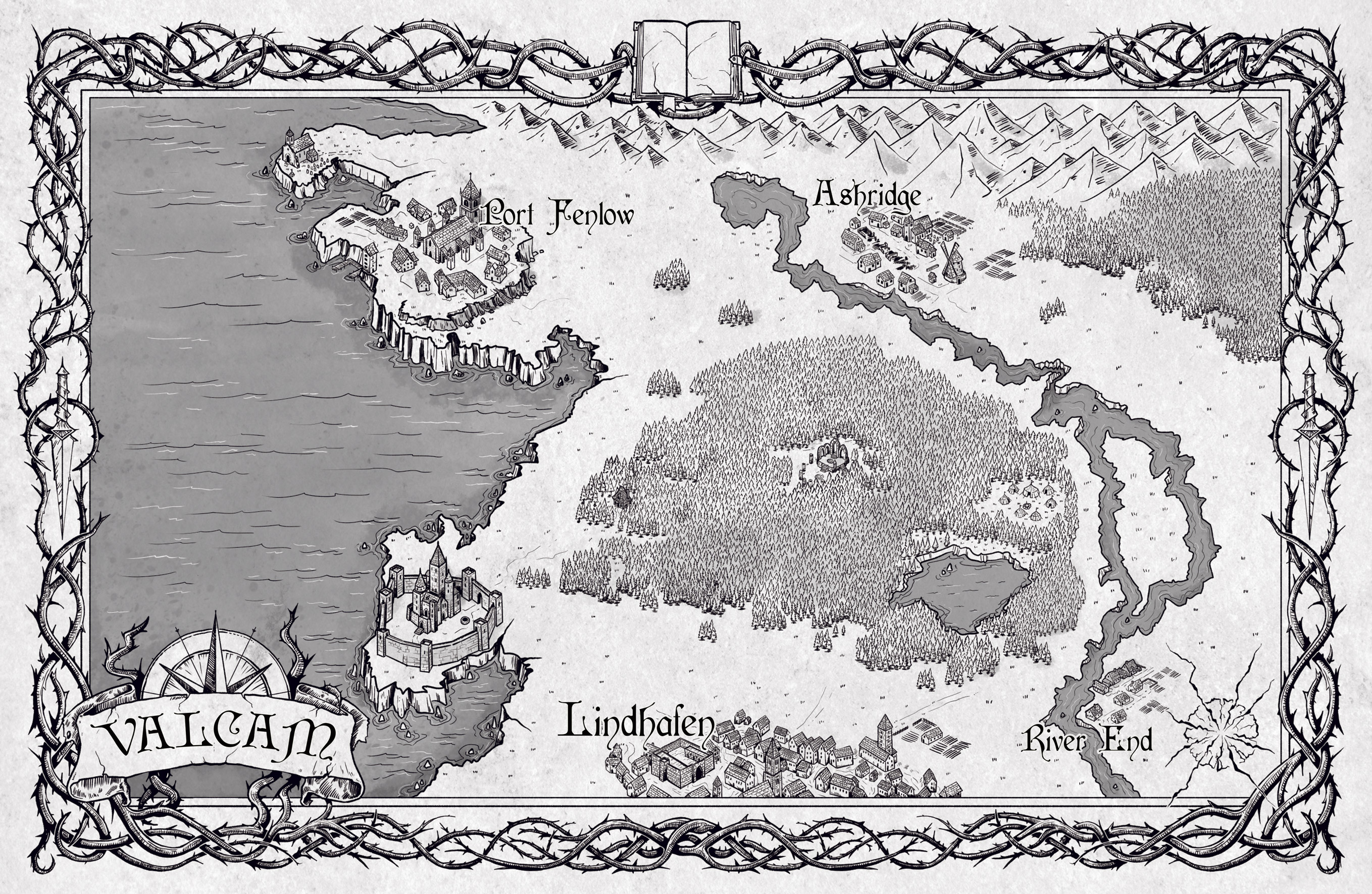 Mapa de Valcam, el reino de Los Ocho Velos